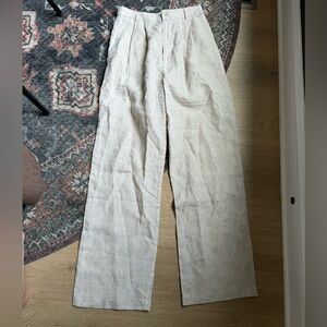 Reformation Cream Wide Leg Pants